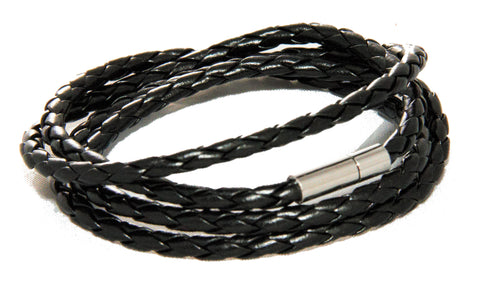 Woven Black wrap bracelet with magnetic clasp from Trendy Bracelets