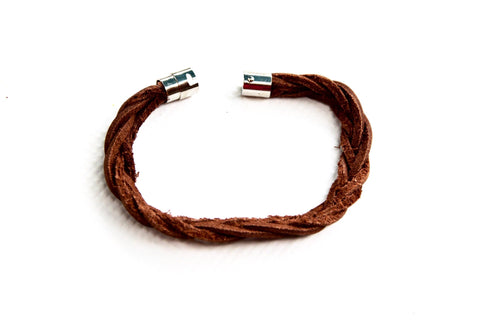 TrendyBracelets.Biz.Grecian Twisted Leather Bracelet with Magnetic Locking Clasp