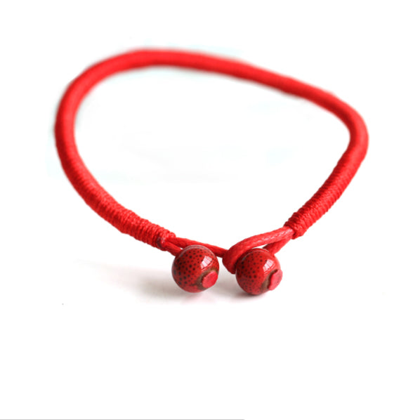 TrendyBracelets.Biz.Lucky Red String Ceramic Bead Bracelet