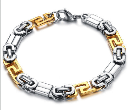 TrendyBracelets.Biz.Lynx - All Stainless Steel Chain with Silver and Gold Tones