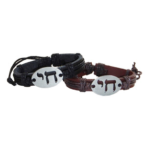 TrendyBracelets.Biz.Chai "Life" Leather Bracelet - Adjustable Slip Knot Bracelet