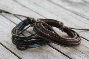 TrendyBracelets.Biz.SPECIAL PRICING - Multi Layer Tribal Leather Bracelet - Adjustable