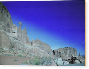 Arches National Park at night - Wall Street - Wood Print