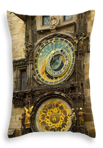 Astronomical Clock in Prague - Throw Pillow