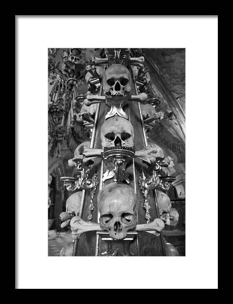 Bone Church Ornaments Kutna Hora Czech Republic - Framed Print