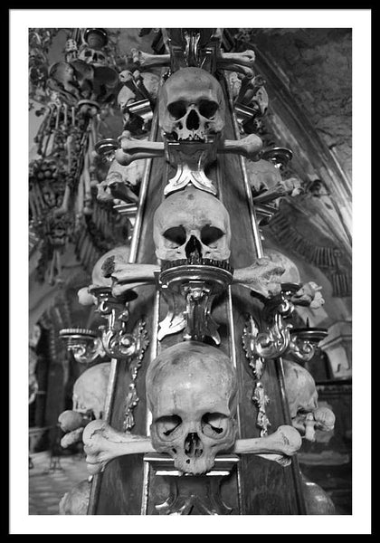 Bone Church Ornaments Kutna Hora Czech Republic - Framed Print