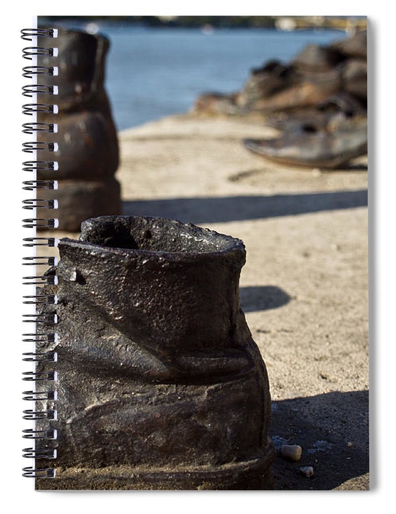 Children Shoes on the Danube in Budapest Hungary - Spiral Notebook