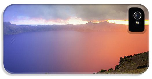 Crater Lake National Park at Sunset after a storm - Phone Case