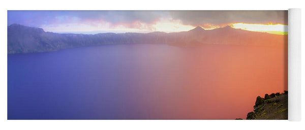 Crater Lake National Park at Sunset after a storm - Yoga Mat