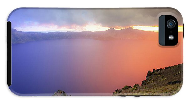Crater Lake National Park at Sunset after a storm - Phone Case