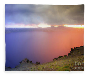 Crater Lake National Park at Sunset after a storm - Blanket