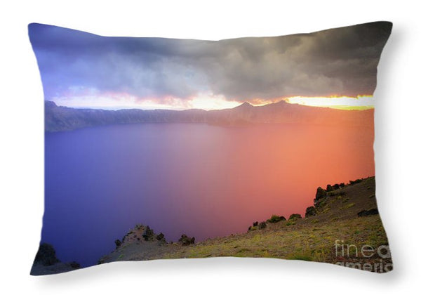 Crater Lake National Park at Sunset - Throw Pillow