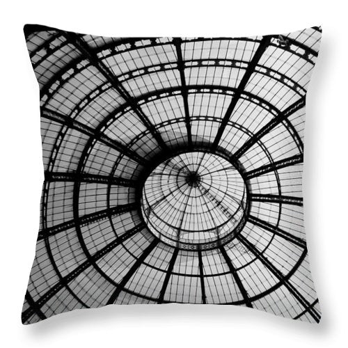 ITL-0016-Glass Ceiling At The Milan Gallery Round - Throw Pillow