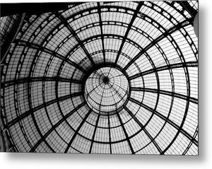 ITL-0016-Glass Ceiling At The Milan Gallery Round - Metal Print