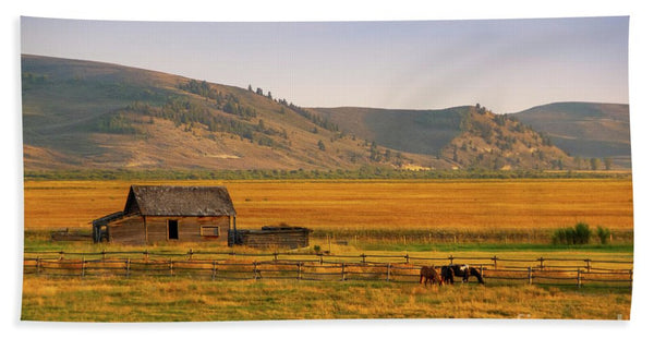 Keogh Ranch Landscape - Daniel Wyoming - Bath Towel