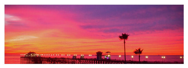 Magical sunset over the oceanside pier - Yoga Mat