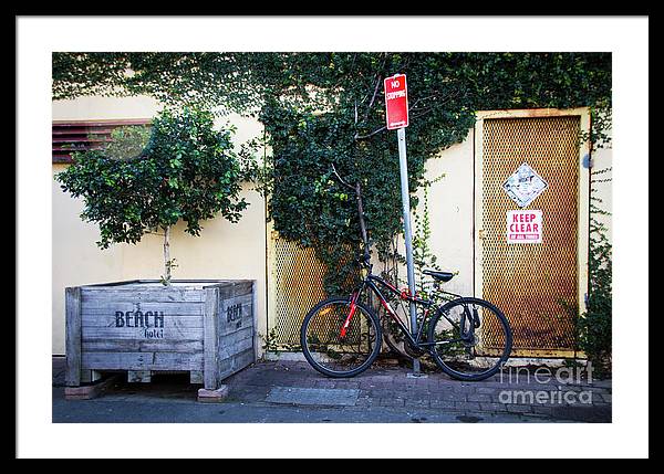 Parked Bicycles in Byron Bay Queensland  - Framed Print