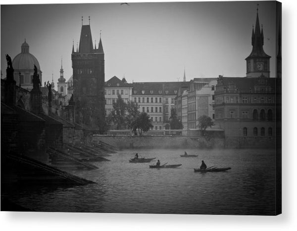 Prague Sunrise on Misty Morning - Acrylic Print